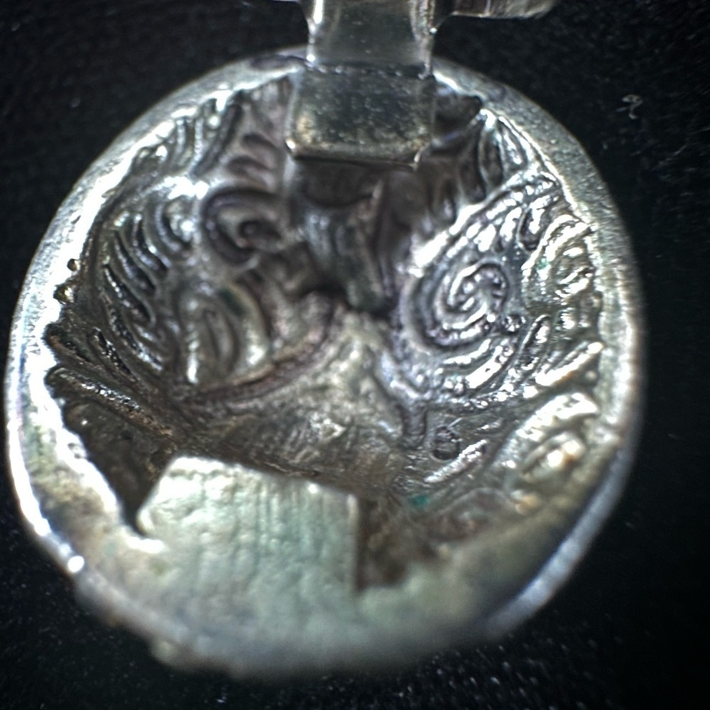 Vintage Silvertone Clip-On Earrings with Crystal Accents - Picture 7 of 9